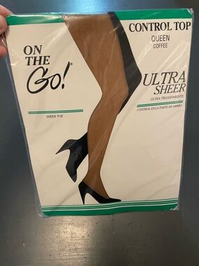 On the go Ultra Sheer Control Top Coffee ultra transparent queen